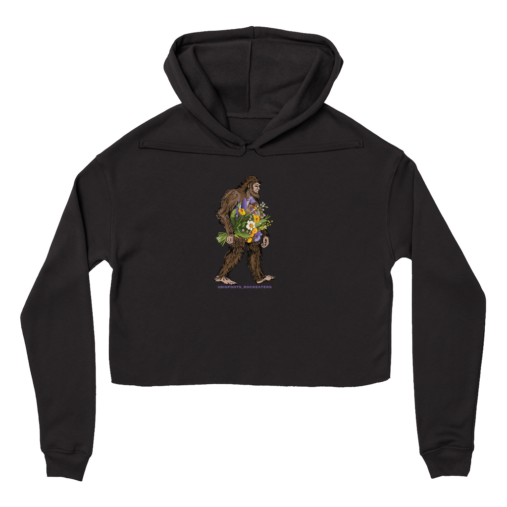 Bigfoots Wildflower Logo - Crop Lightweight Hooded Sweatshirts